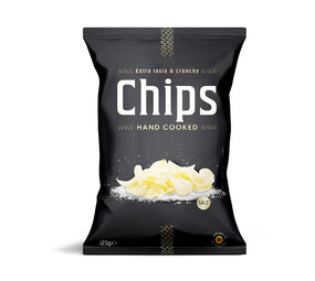 Chips handcooked salt zwart 125gr