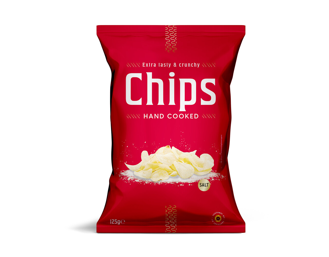 Chips handcooked salt rood 125gr
