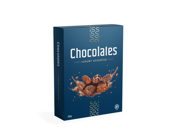 Chocolates de luxe blauw 180gr