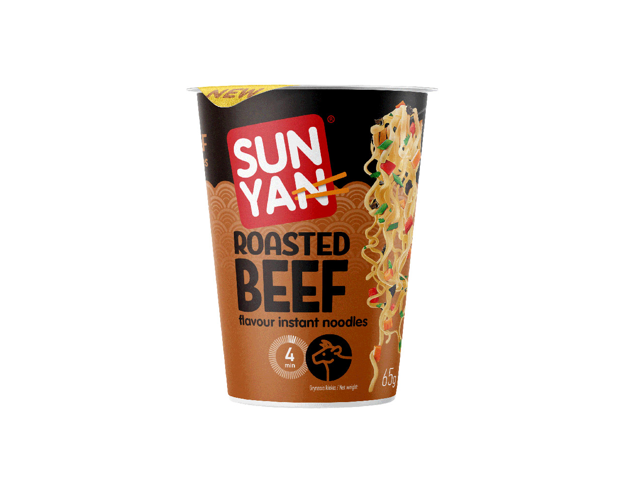 Sun Yan Noodles Beef cup bruin 65gr