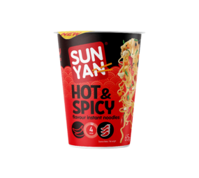 Sun Yan Noodles Hot & Spicey cup rood 65gr