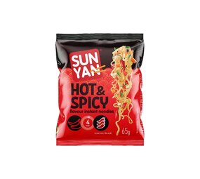 Sun Yan Noodles Hot & Spicey pak rood 65gr