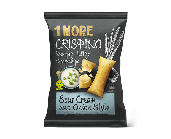 Crispino Sour Cream and Onion style zwart 100gr