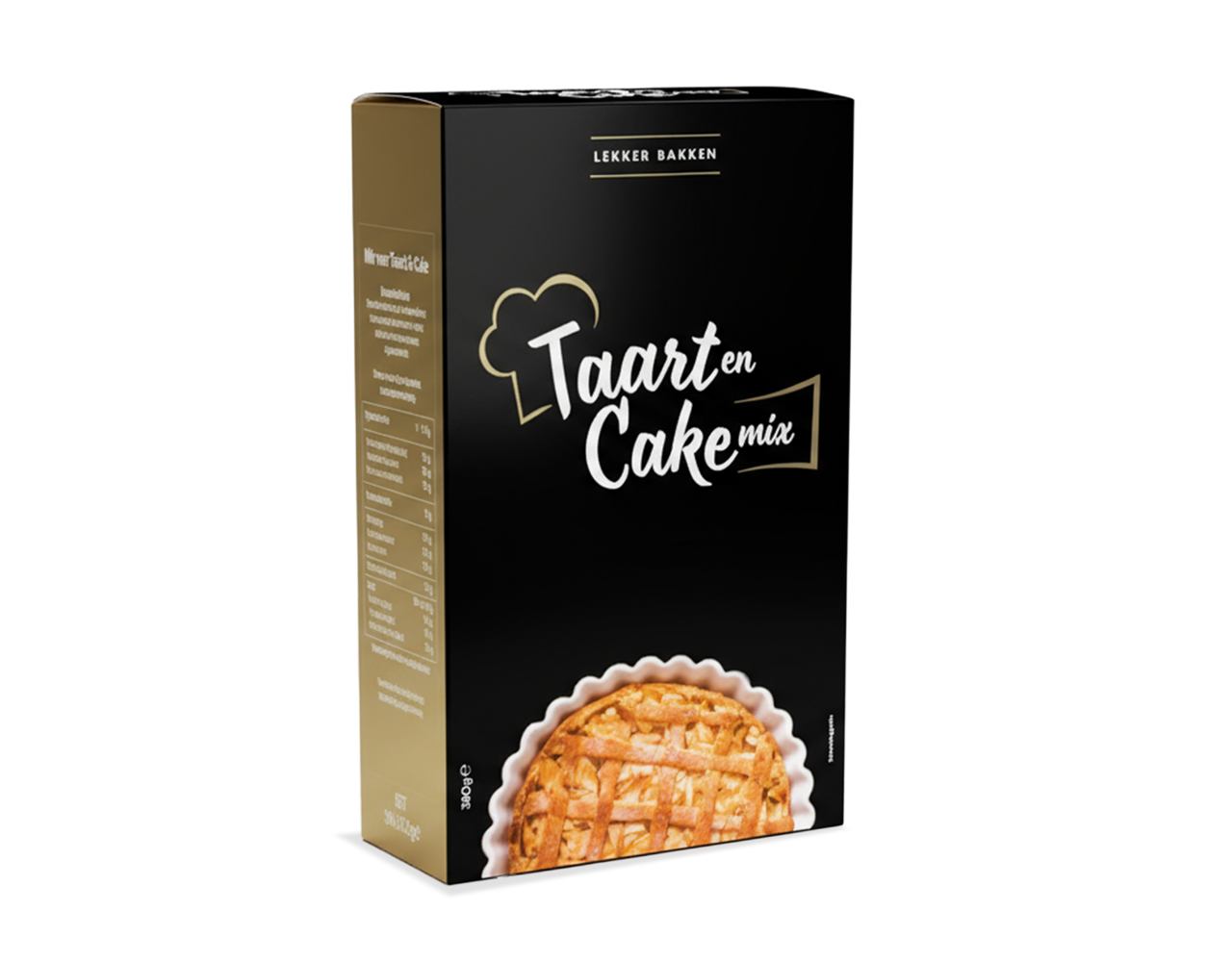 Mix voor Taart & Cake zwart/ goud 380gr