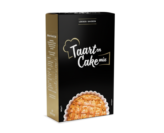 Mix voor Taart & Cake zwart/ goud 380gr