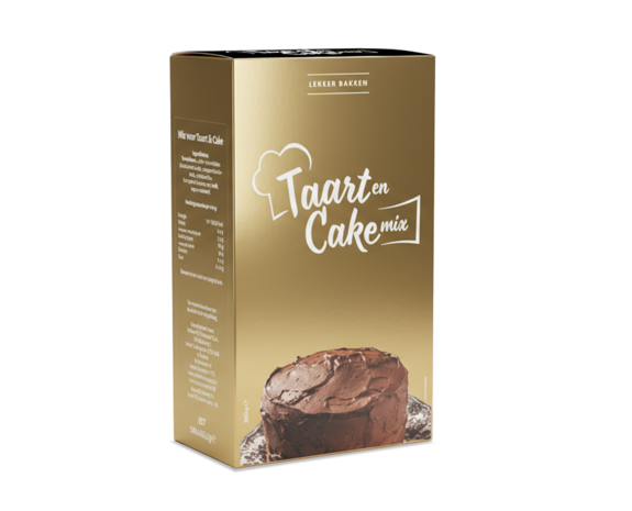 Mix voor Taart & Cake zwart/ goud 380gr
