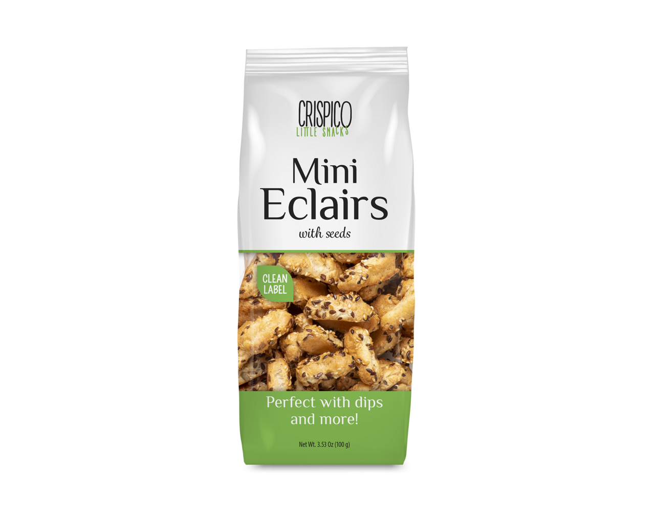 Mini Eclairs with seeds wit/groen100gr