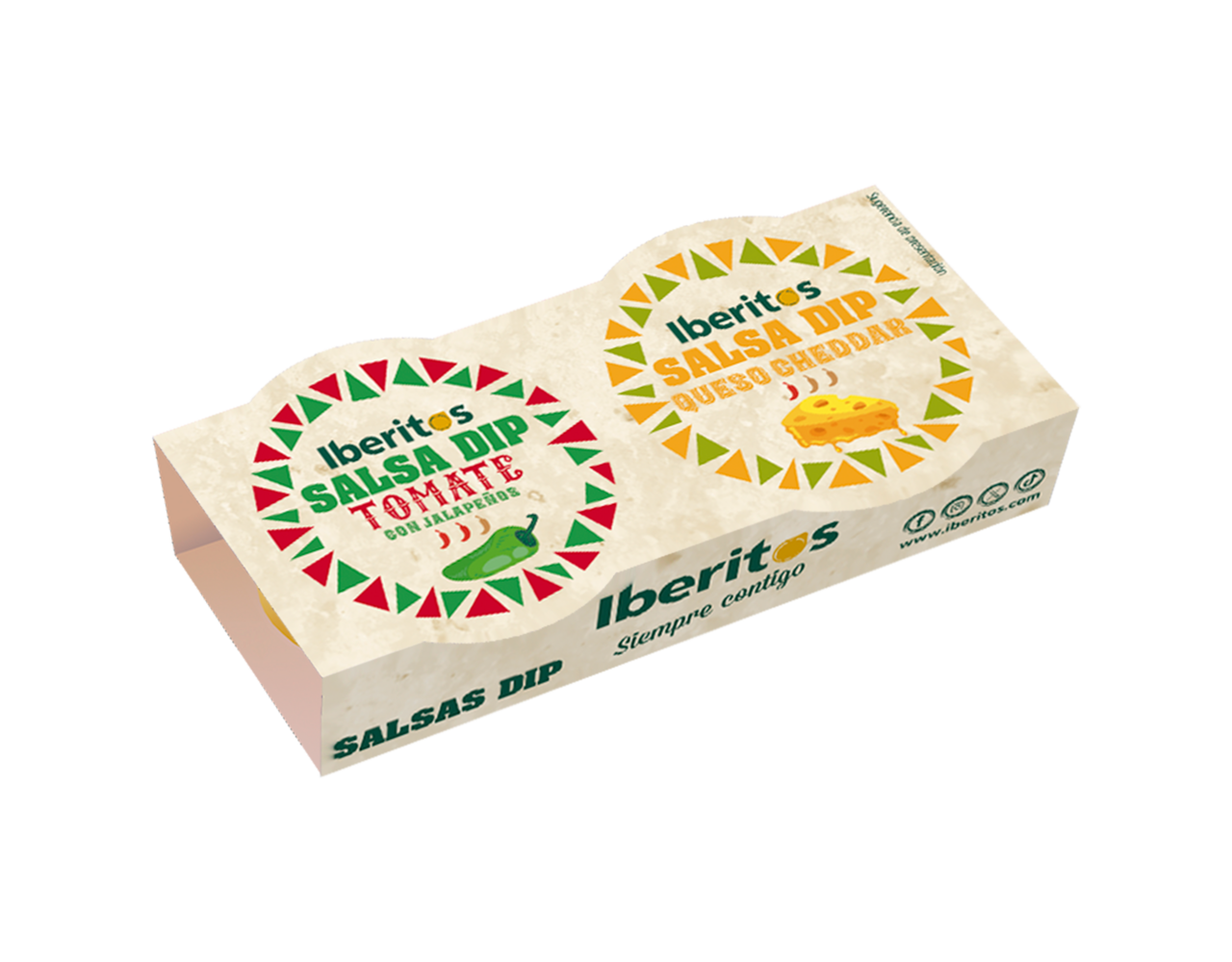 Salsa dip Tomate and Cheese duo-pack wit 2x46gr