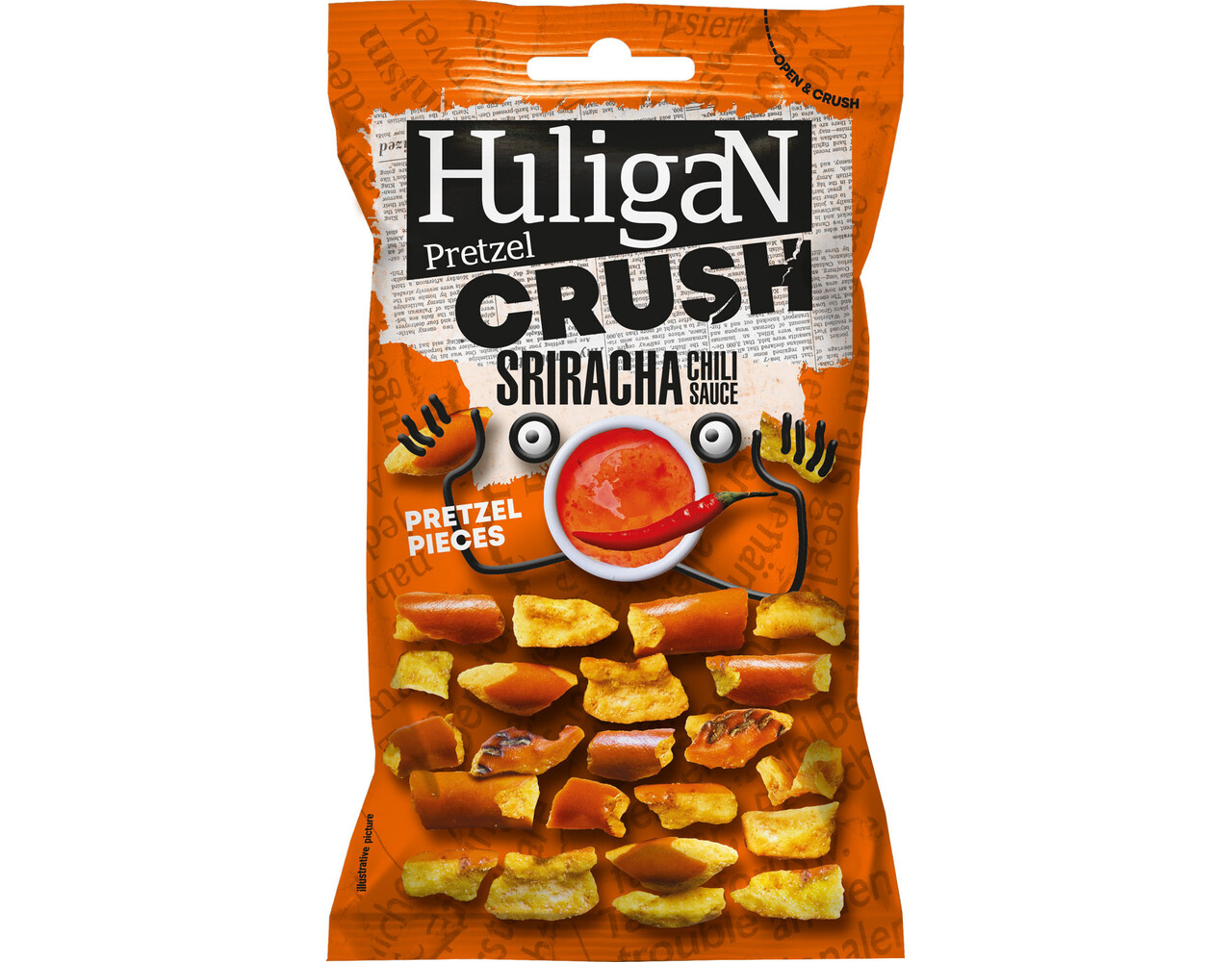 Pretzels crush sriracha chili sauce oranje 65gr
