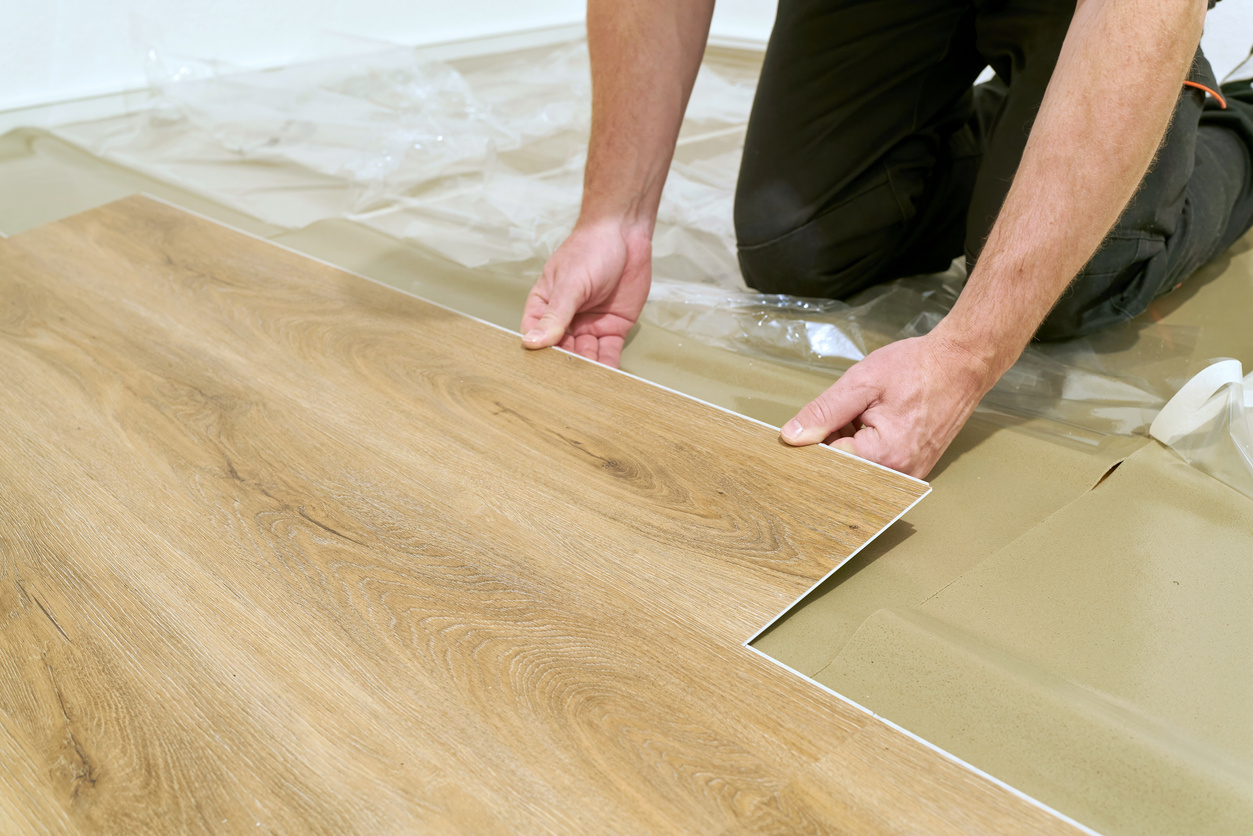 Rechte Planken Klik PVC Leggen