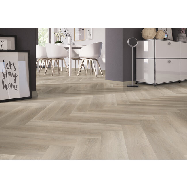 Yarenza. Oakwood Visgraat Beige Klik PVC