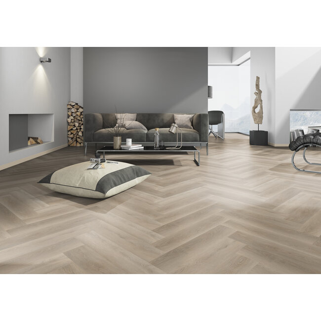 Yarenza. Oakwood Visgraat Beige Klik PVC