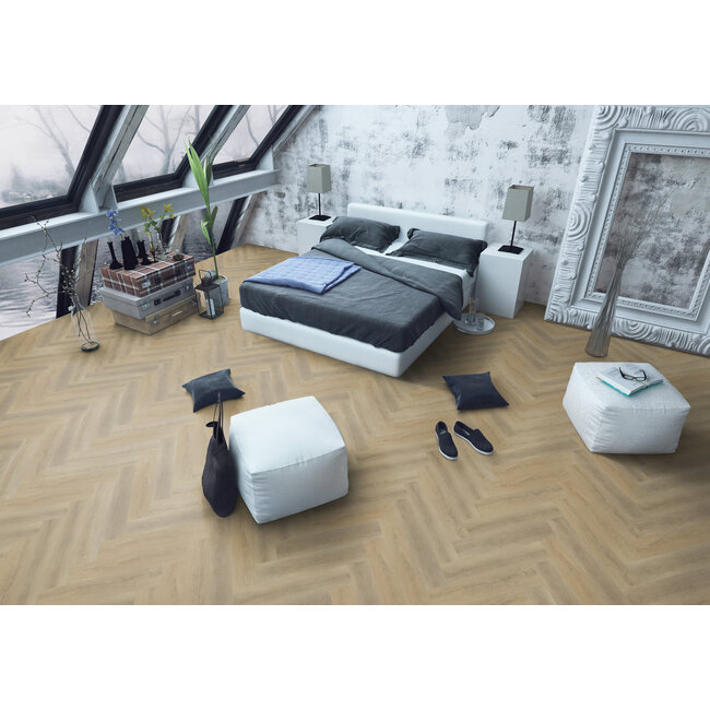 Yarenza. Oakwood Visgraat Natural Oak Klik PVC