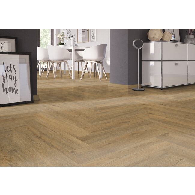 Yarenza. Oakwood Visgraat Dark Oak Klik PVC