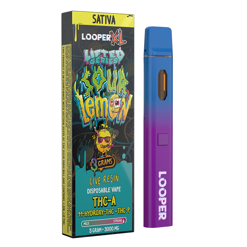 Looper Lifted Series XL Sour lemon THCP-A + 11-HYDROXY-THC + THC-O Disposable (3grams)