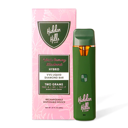 Hidden Hills Nigh Night Blend White Gummy Ztarburst THC-A + D9 + THC-P Disposable (2grams)