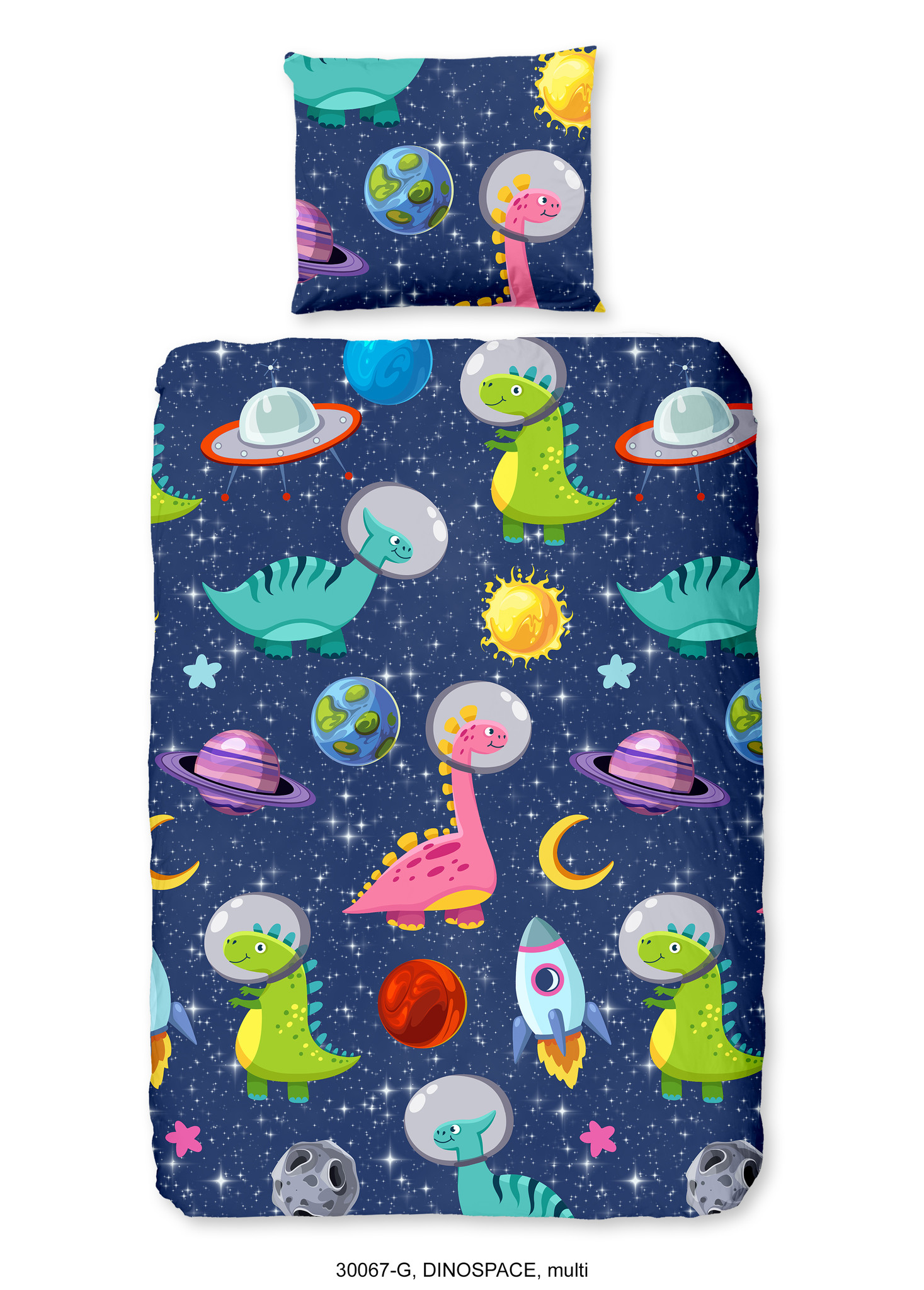 Kinderdekbedovertrek Dinospace 140x220 kids nr.30067 multi