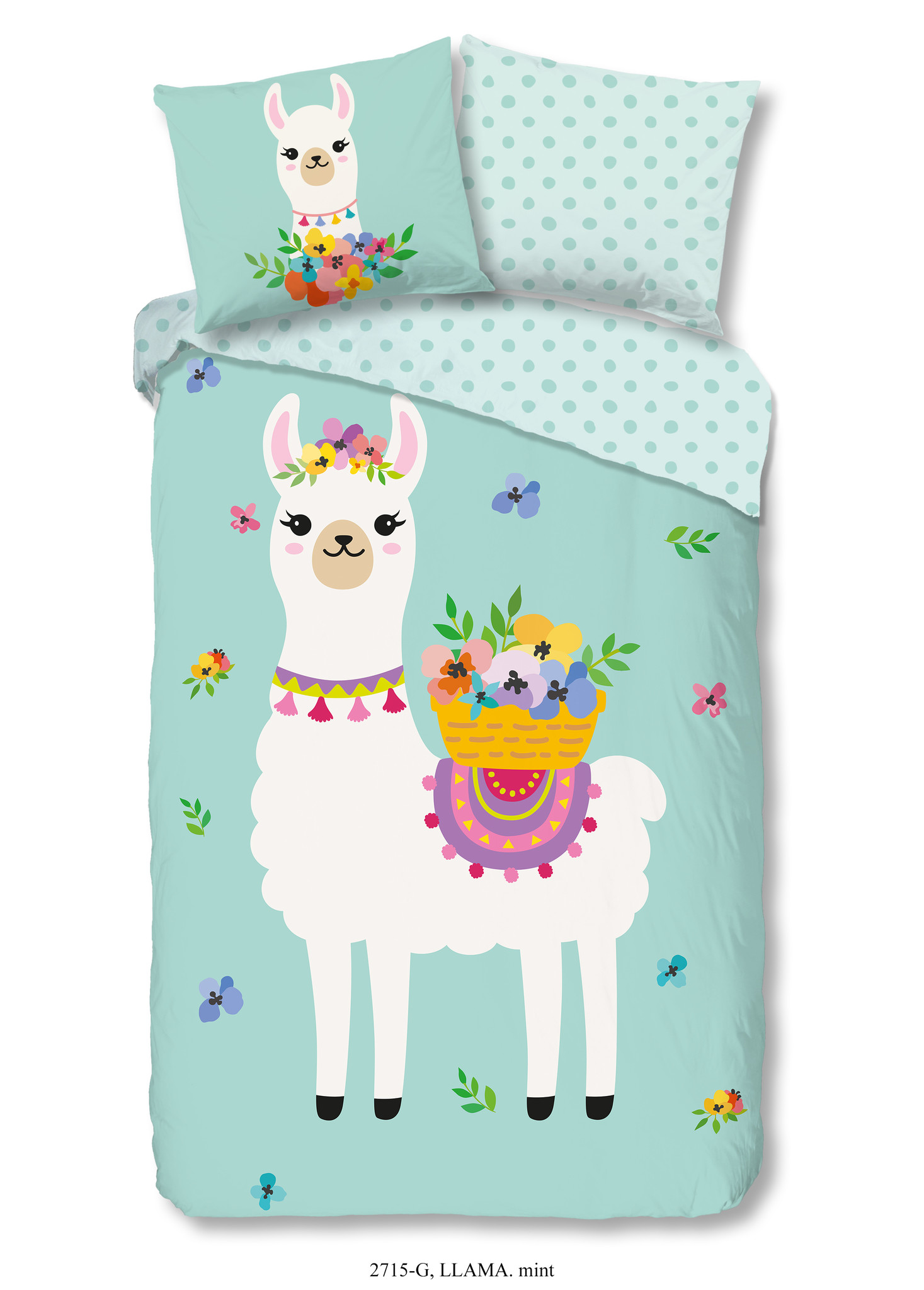 Kinderdekbedovertrek 140x220 kids nr.2715 mint