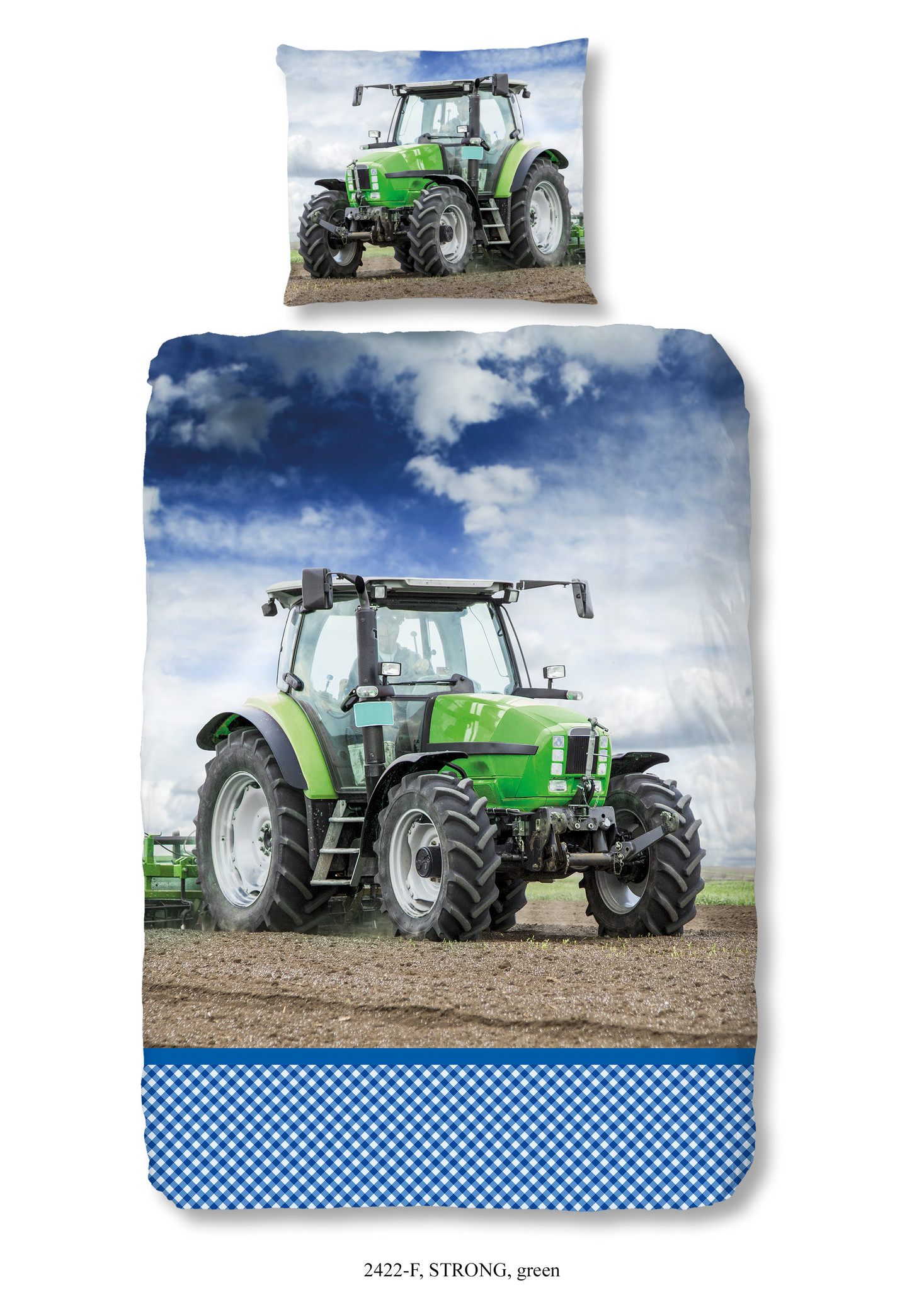 Kinderdekbedovertrek 140x220 flanel kids nr.2422 groen