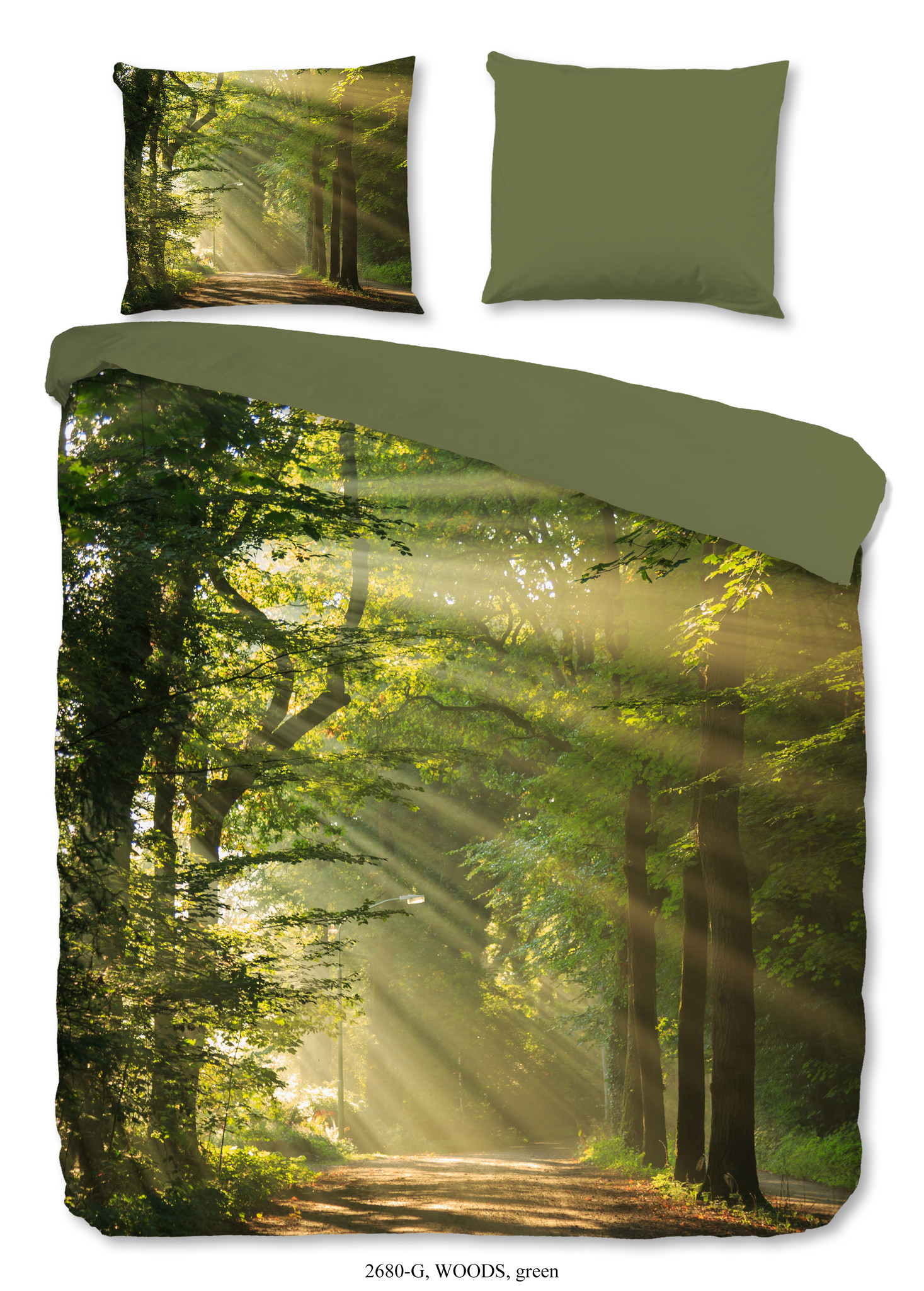 Dekbedovertrek Lits jumeaux 240x220 nr.2680 groen