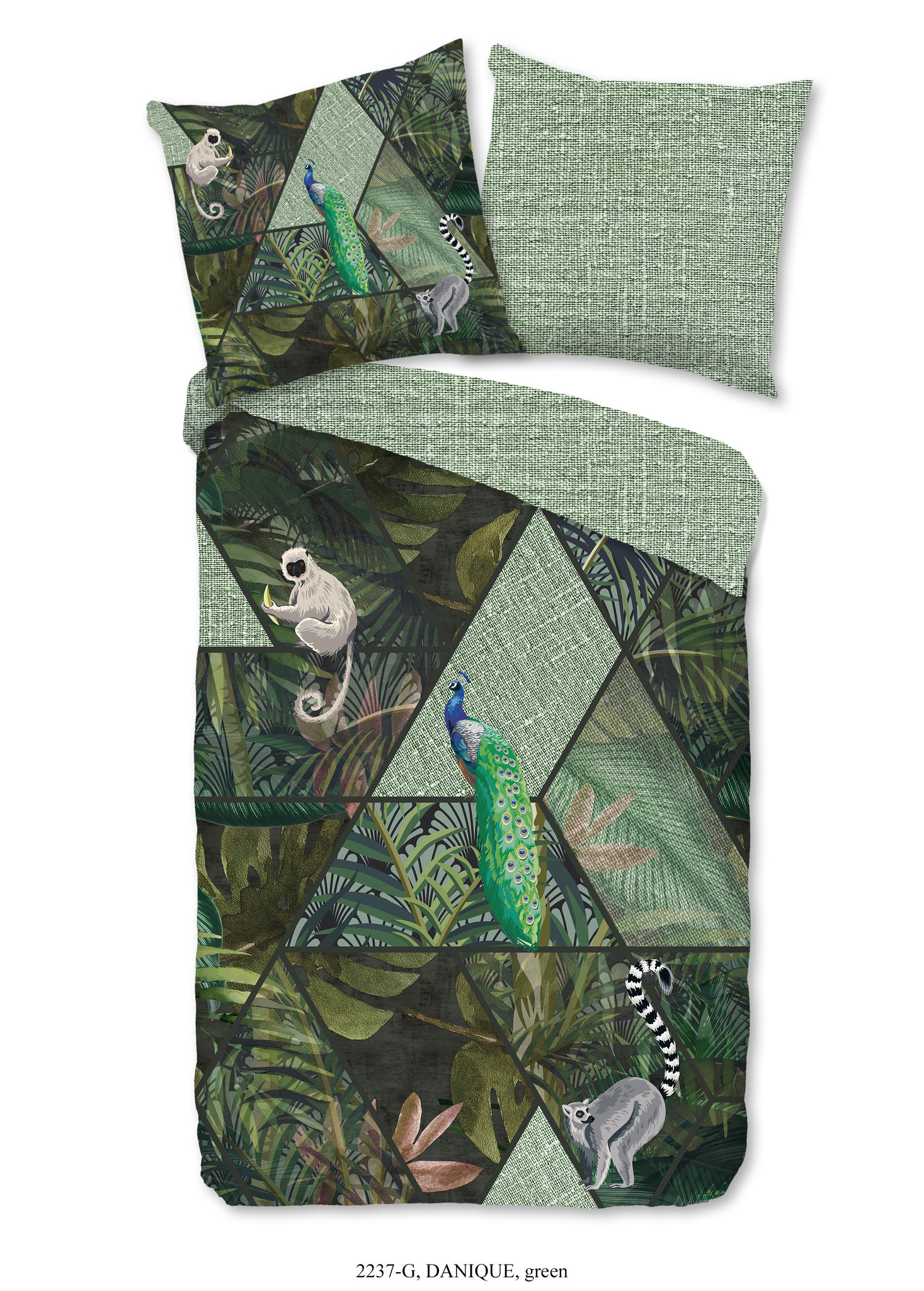 1-persoons dekbedovertrek 140x220 nr.2237 groen