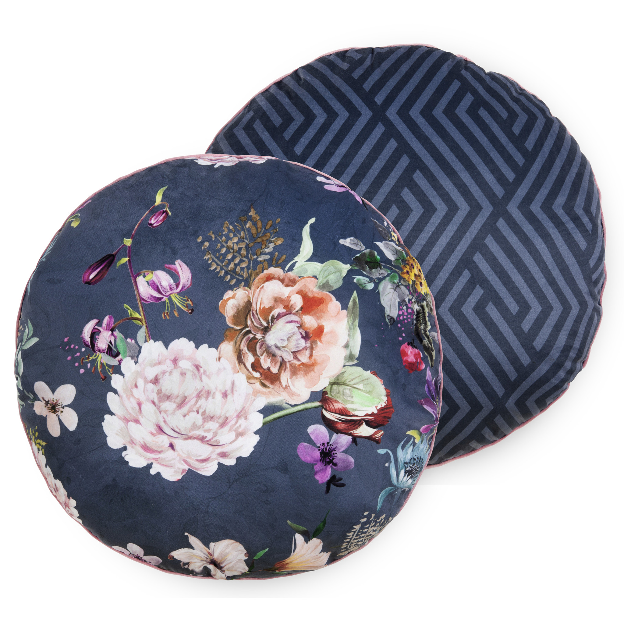 Rond sierkussen 55cm diameter polyester nr.20017 antraciet