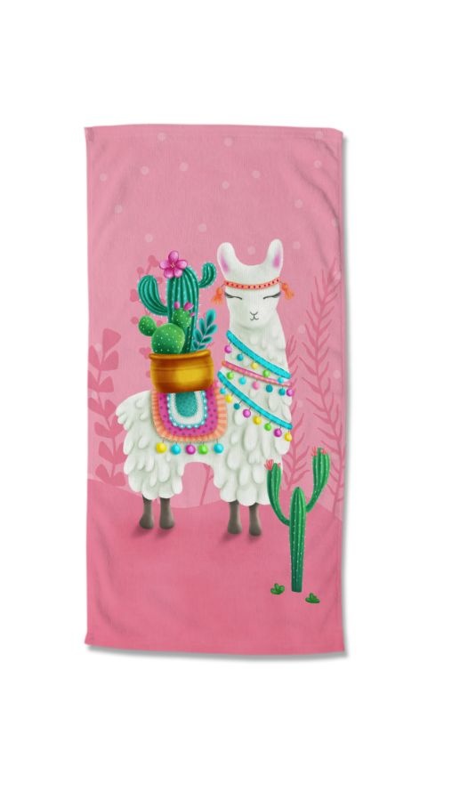 Strandlaken 75x150 poly velours kids nr.6935 pink