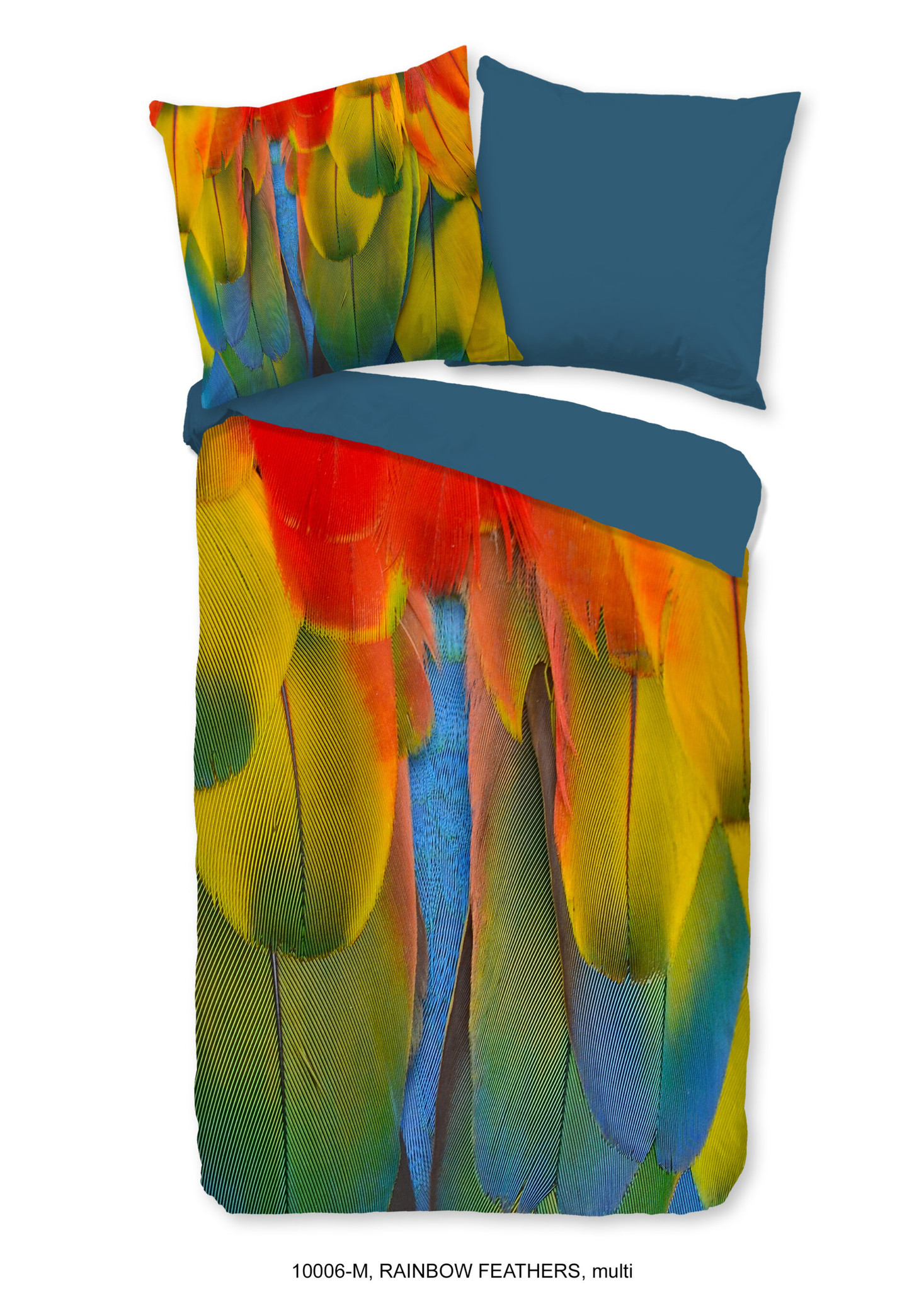 Pure Rainbow Feathers - 1 persoons dekbedovertrek - multi - nr.10006
