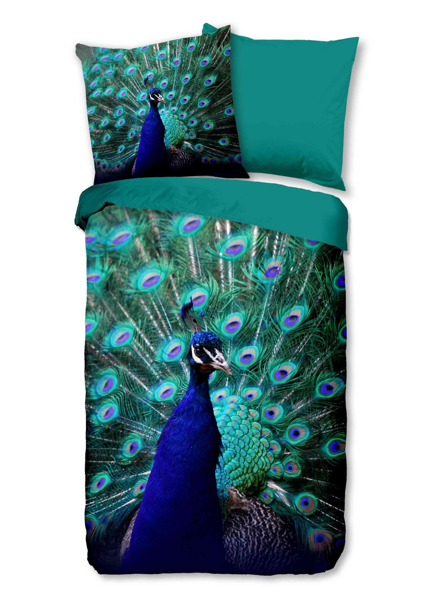 Pure 1-persoons dekbedovertrek 140x220 Mighty Peacock, Multi