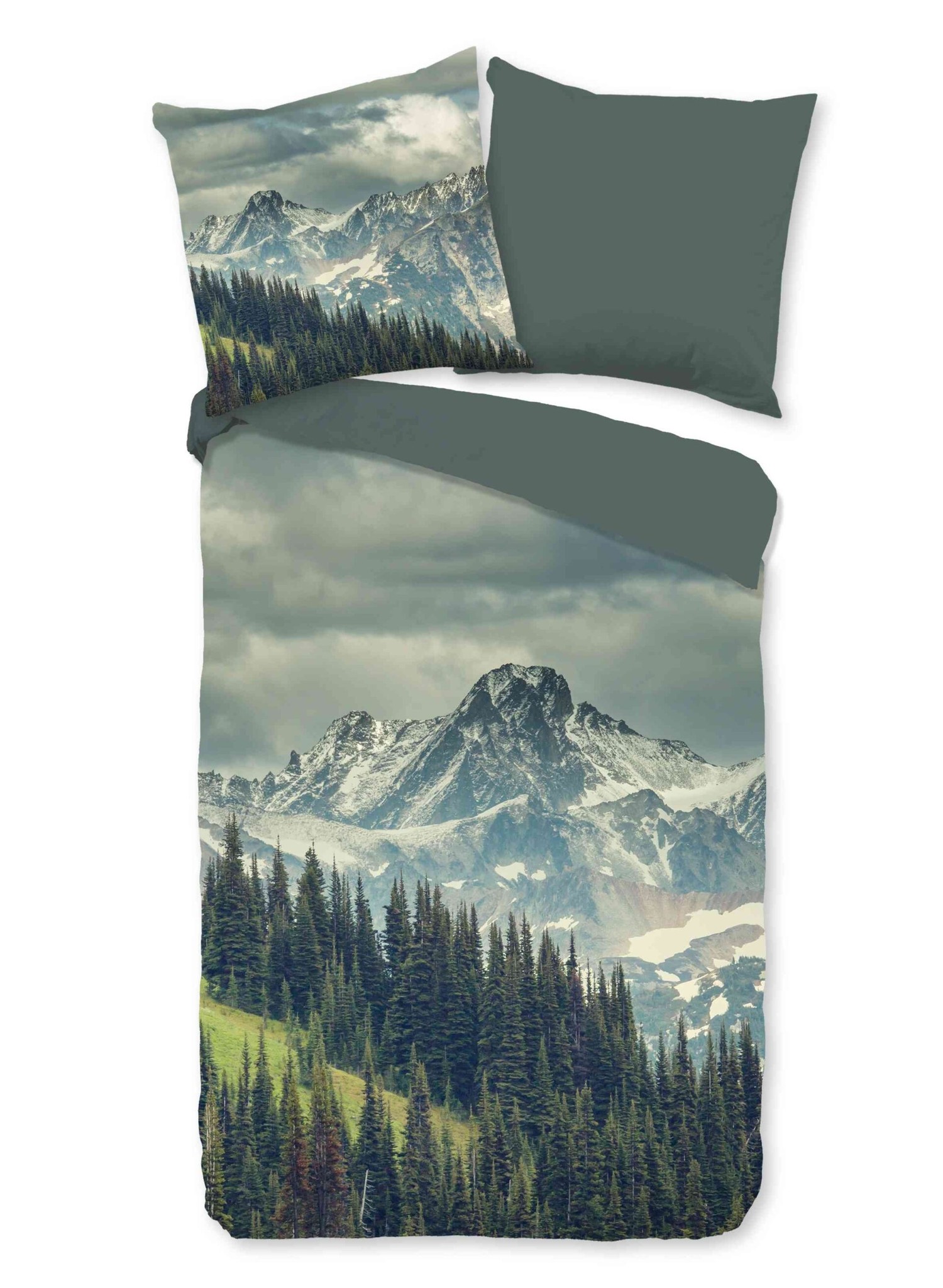 Pure 1-persoons dekbedovertrek 140x220 Mountains, Multi