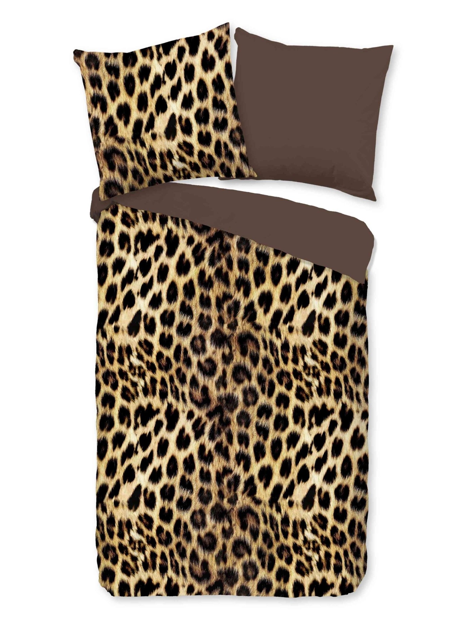 Pure 1-persoons dekbedovertrek 140x220 Soft, Bruin