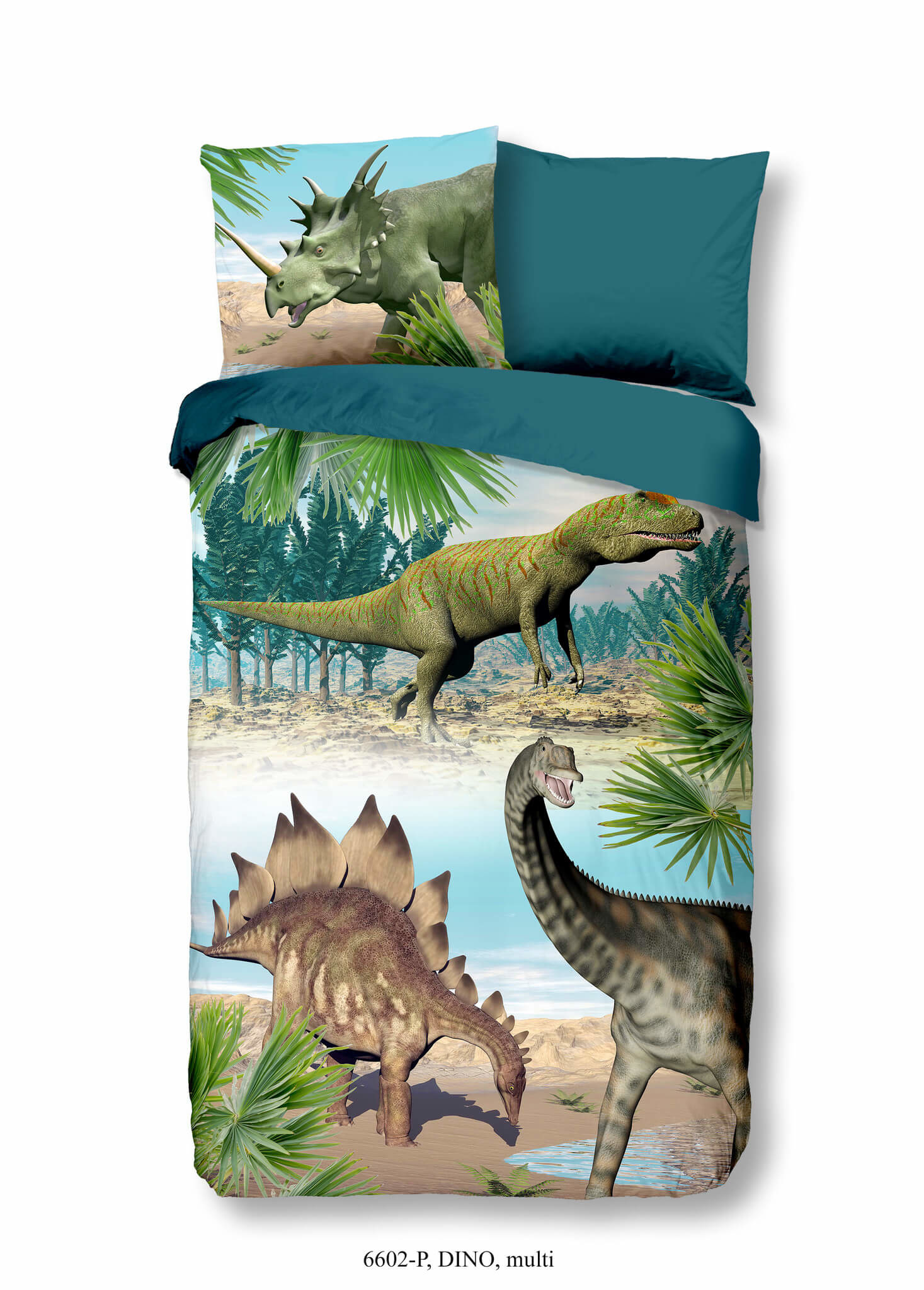 Kinderdekbedovertrek Dino 140x220 kids nr.6602 multi