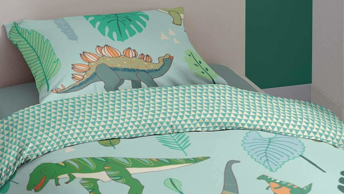 Kinderdekbedovertrek Dinono 120x150 kids no.6698 groen