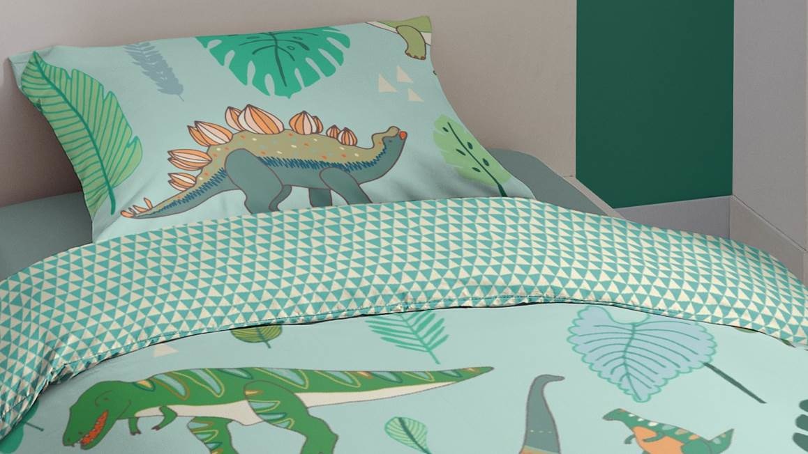 Kinderdekbedovertrek Dinono 140x220 kids nr.6698 groen