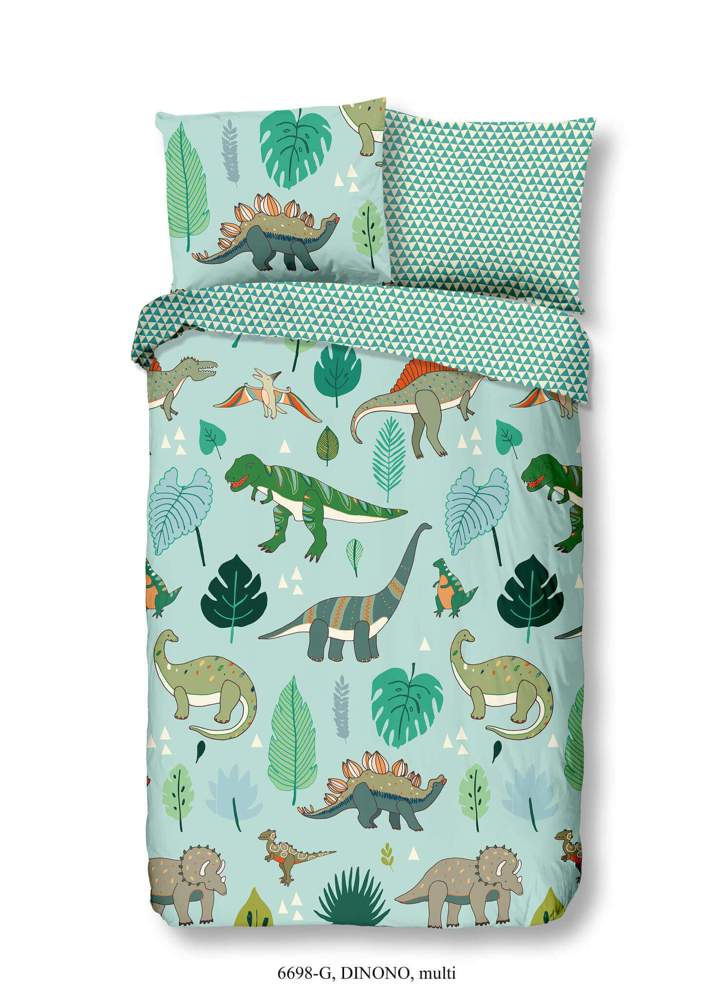 Kinderdekbedovertrek Dinono 140x220 kids nr.6698 groen