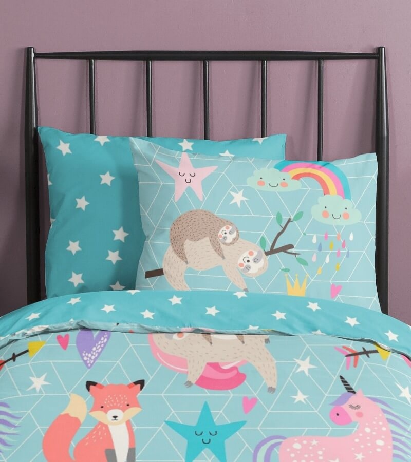 Kinderdekbedovertrek Moody 140x220 kids nr.6640 aqua