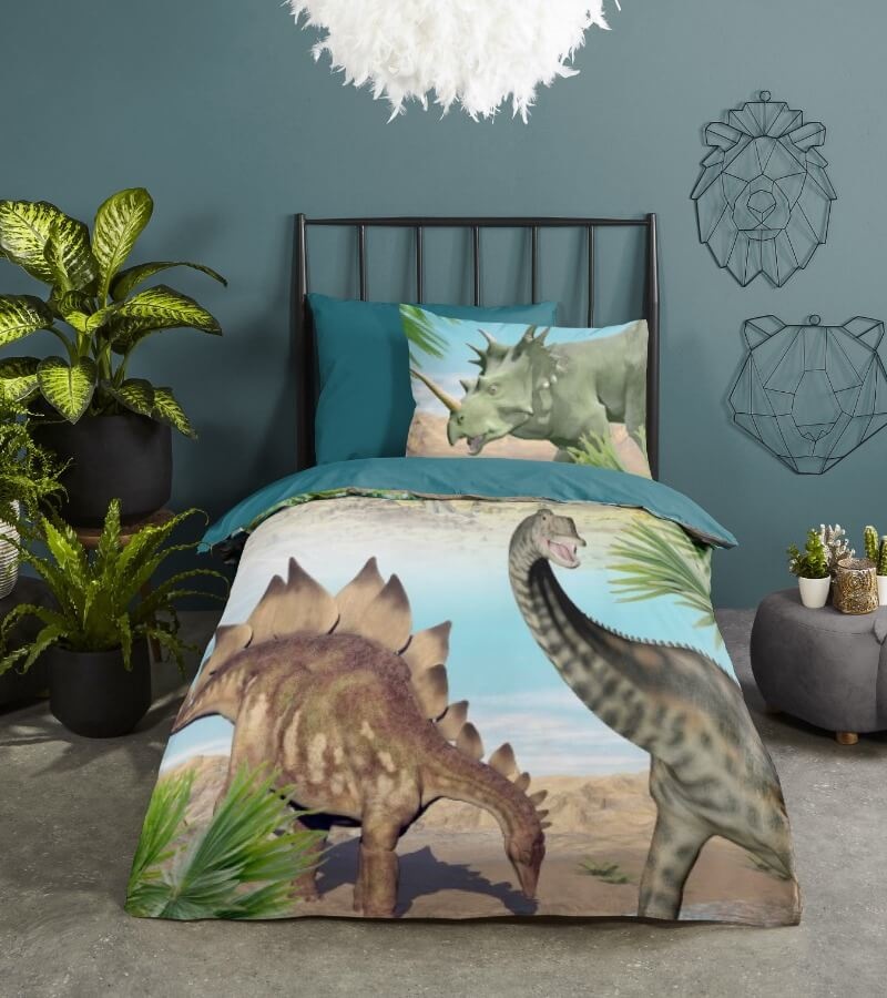 Kinderdekbedovertrek Dino 140x220 kids nr.6602 multi