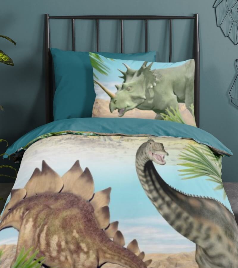 Kinderdekbedovertrek Dino 140x220 kids nr.6602 multi