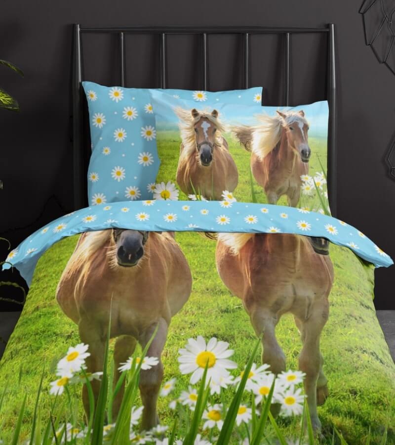 Kinderdekbedovertrek Horses 140x220 kids nr.6886 multi