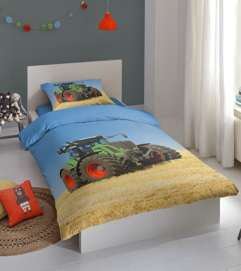 Kinderdekbedovertrek Tractor 140x220 kids nr.4208 multi