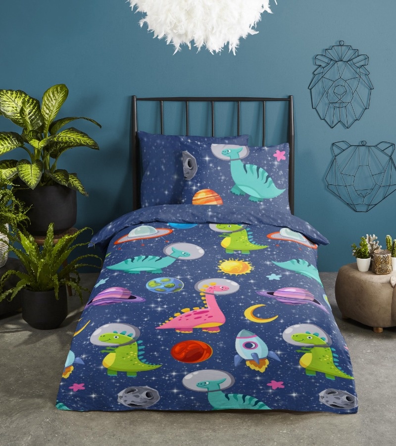 Kinderdekbedovertrek Dinospace 140x220 kids nr.30067 multi