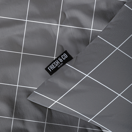 Dekbedovertrek 140x220 - Squared Antraciet