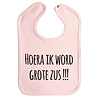 Goldengifts Slab - Hoera ik word grote zus !!! - drukknoop - baby roze Goldengifts Slab - Hoera ik word grote zus !!! - drukknoop - baby roze