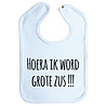 Goldengifts Slab - Hoera ik word grote zus !!! - drukknoop - baby blauw Goldengifts Slab - Hoera ik word grote zus !!! - drukknoop - baby blauw