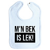 Goldengifts Slab - M'n bek is lek! - drukknoop - baby blauw Goldengifts Slab - M'n bek is lek! - drukknoop - baby blauw