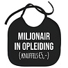 Goldengifts Slabbetje - Miljonair in opleiding (knuffels € 5,-) - koordjes - zwart Goldengifts Slabbetje - Miljonair in opleiding (knuffels € 5,-) - koordjes - zwart