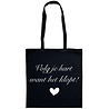 Goldengifts Katoenen tas - Volg je hart want het klopt! - lange hengsels - zwart Goldengifts Katoenen tas - Volg je hart want het klopt! - lange hengsels - zwart