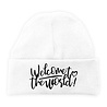 Goldengifts Schatig bedrukt baby mutsje met de opdruk - Welcome to the world Goldengifts Schatig bedrukt baby mutsje met de opdruk - Welcome to the world