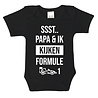 Goldengifts Romper - Ssst.. papa & ik kijken formule 1 - korte mouwen - zwart Goldengifts Romper - Ssst.. papa & ik kijken formule 1 - korte mouwen - zwart