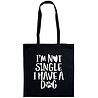 Goldengifts Tas - katoenen tas - I'm not single i have a dog - dog - lange hengsels - boodschappentas - big shopper - stuks 1 - zwart Goldengifts Tas - katoenen tas - I'm not single i have a dog - dog - lange hengsels - boodschappentas - big shopper - stuks 1 - zwart
